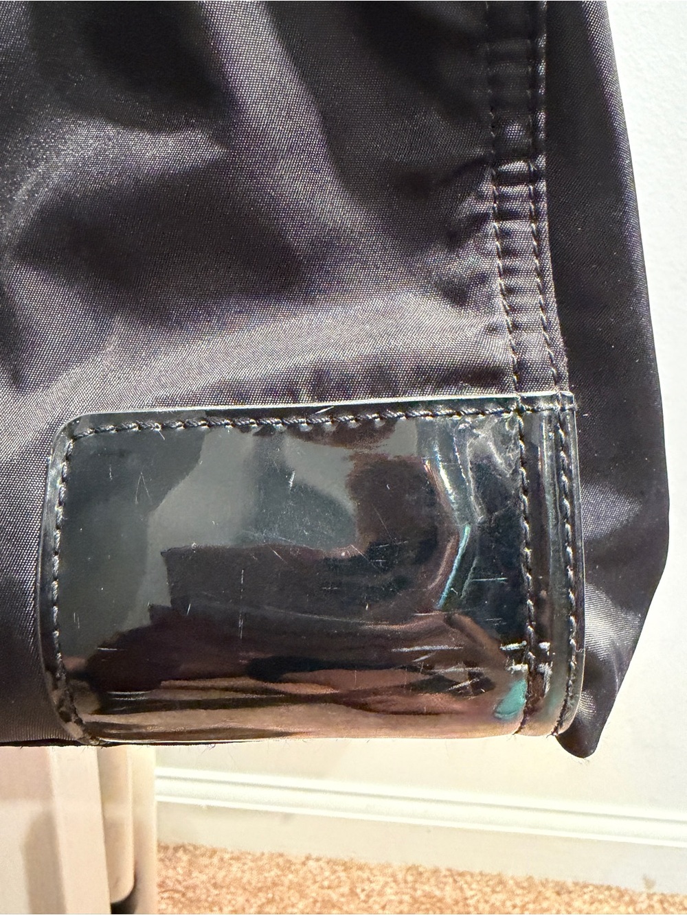 Tory Burch Black Logo Nylon Tote large - Picture 3 of 8